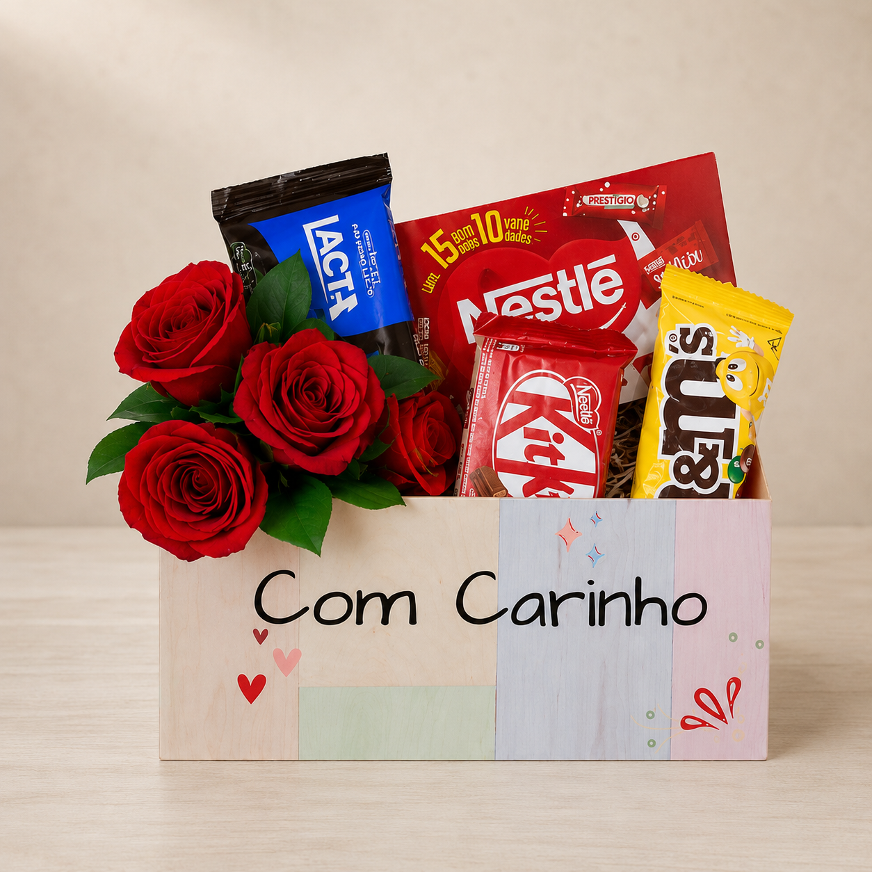 Mimo com Chocolates e Rosas Importadas