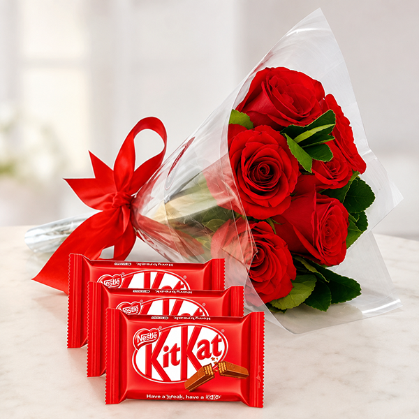 Buqu� de Rosas Colombianas e Trio KitKat