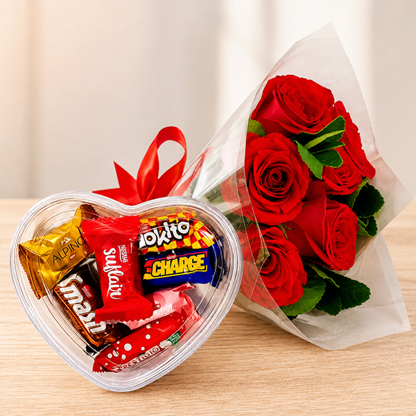 Rosas Colombianas e Bombons Sortidos