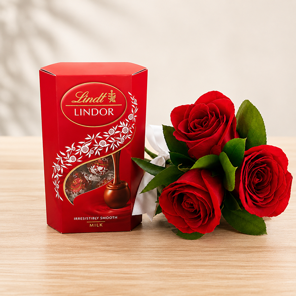 Rosas Vermelhas Importadas com Lindt
