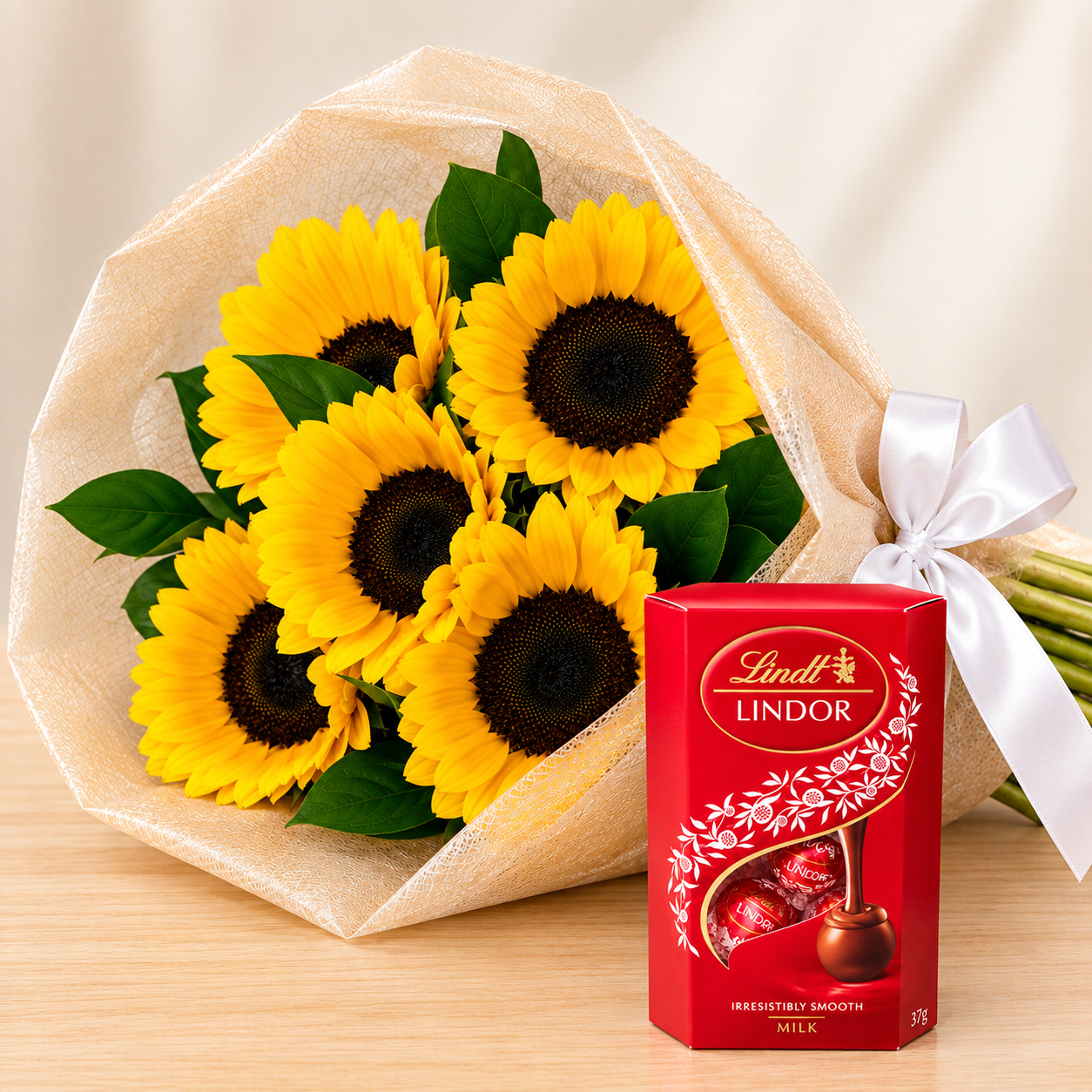 Buqu� de Girassol com Lindt